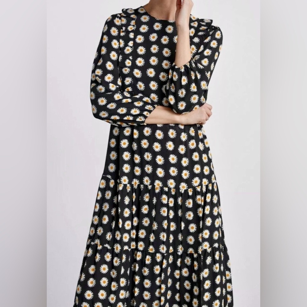 Zara Daisy Print Maxi Dress
